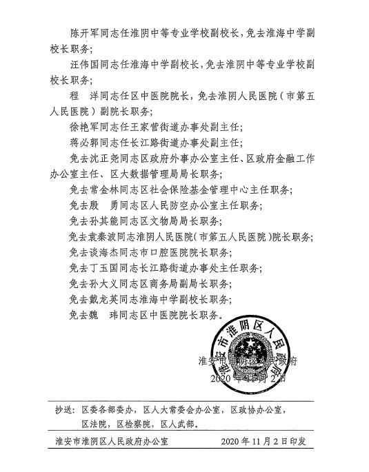 淮阴区最新人事任免动态